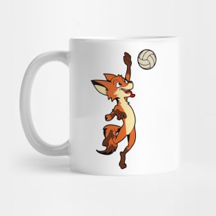 Comic fox plays volleyball Mug